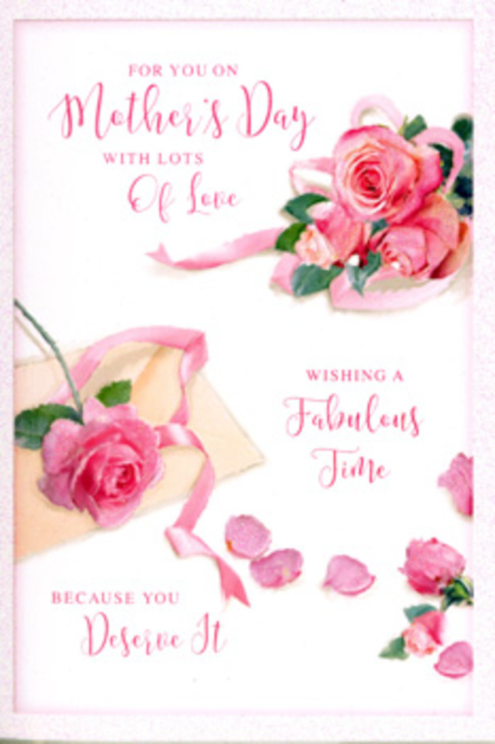 The Mother's Day card shown here is a beautifully balanced study in pink roses and graceful typography, reminiscent of an arrangement thoughtfully composed by Forest Hill Flowers. Set on a smooth, pale background, a series of roses in soft blush and more vivid pink hues appear to be gently resting on the surface rather than printed flat. Each flower is drawn with layered, overlapping petals that curve naturally, capturing that fleeting moment when a rose is fully open but still fresh, its centre just visible. Between the larger blooms, smaller buds or petal clusters fill the spaces, while individual petals are sprinkled as if lightly tossed across a table in a sunlit SE23 kitchen. The scattering is informal and organic, adding a playful, almost whimsical touch, as if the card has captured the quiet aftermath of arranging a bouquet for Mum. Flowing, hand-lettered script travels across the design, spelling out a tender Mother's Day message in rounded, looping strokes that mirror the contours of the rose petals. The lettering feels warm and intimate, the kind you might write while seated near the windows that look out towards Horniman Gardens. The lighting in the image is soft and diffused, with no harsh contrast, so the pinks glow gently and the background maintains a serene, creamy tone. This delicate harmony of blooms and words creates an atmosphere of rest, appreciation, and gentle celebration. It is easy to imagine this card standing next to a vase of real pink roses on a mantelpiece in Forest Hill, surrounded by family photographs and the comfortable clutter of everyday life, honouring a mother's enduring grace and quiet strength.